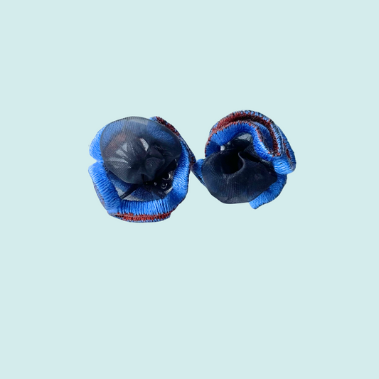 new!!pierce・earring organza black (blue brown)