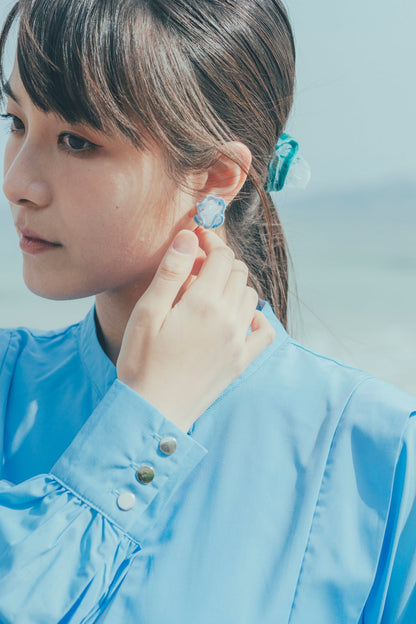 pierce・earring organza (light blue)