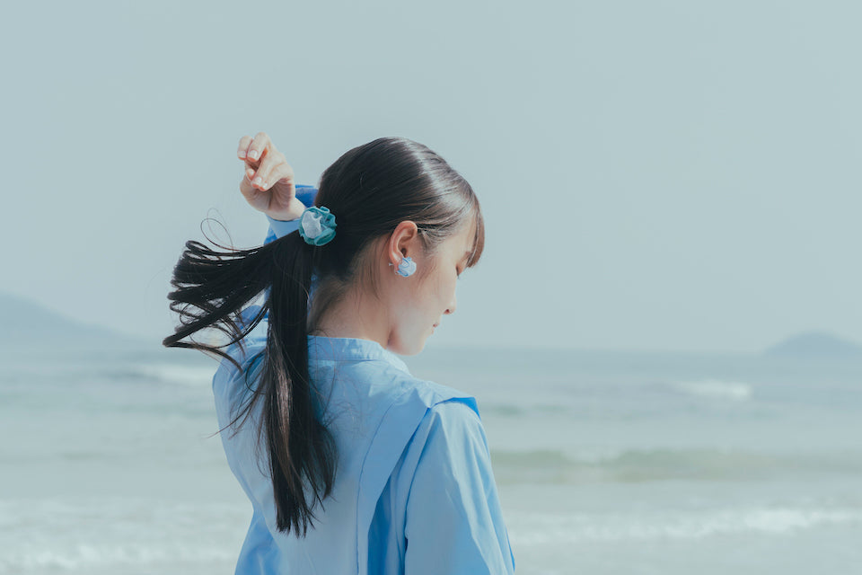 pierce・earring organza (vivid blue)