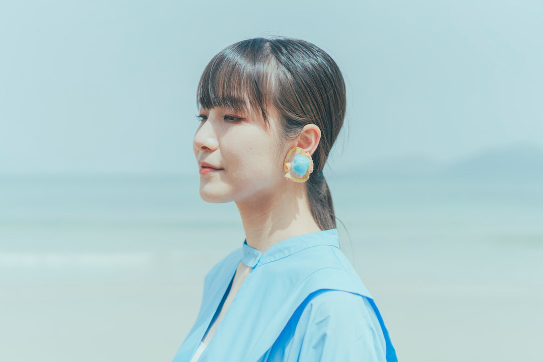 pierce・earring youmou(dark cyan×light green)