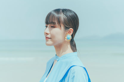 pierce・earring youmou(dark cyan×light green)