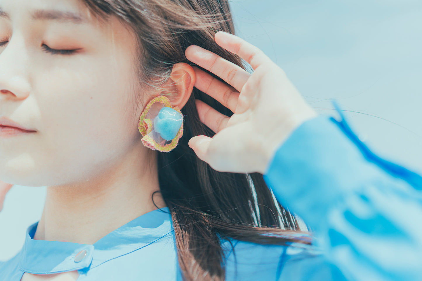 pierce・earring youmou (orange×cream yellow)