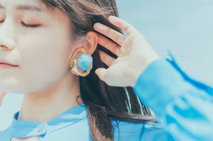pierce・earring youmou (orange×cream yellow)