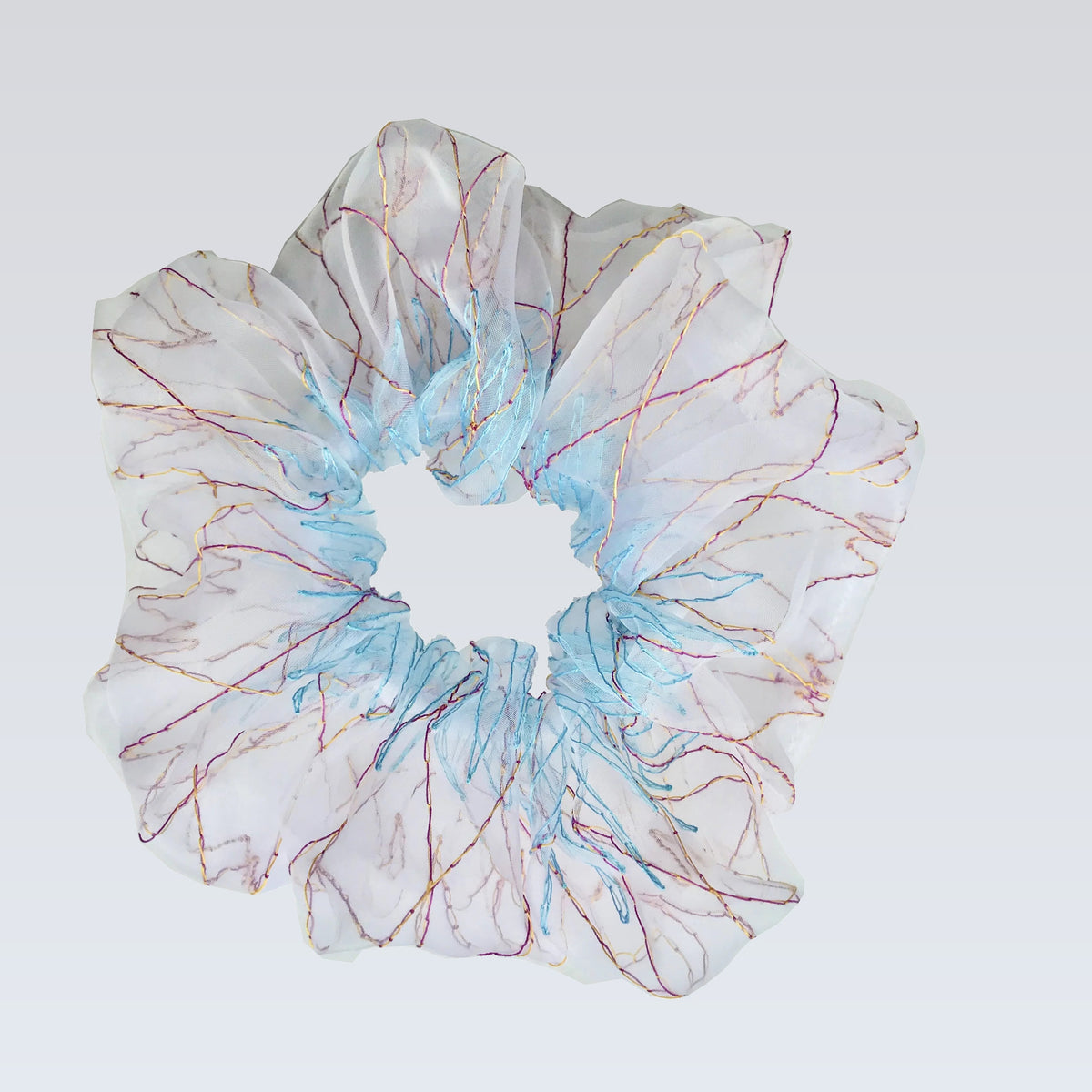 basic scrunchie｜coral blue #1