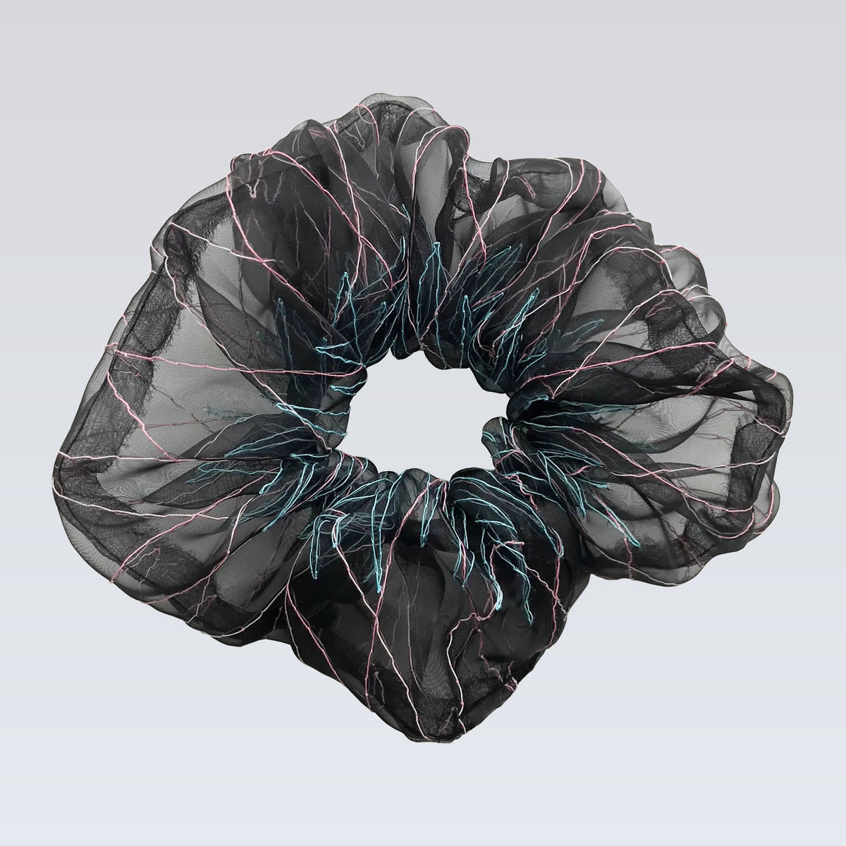 basic scrunchie｜black pink turquoise #14