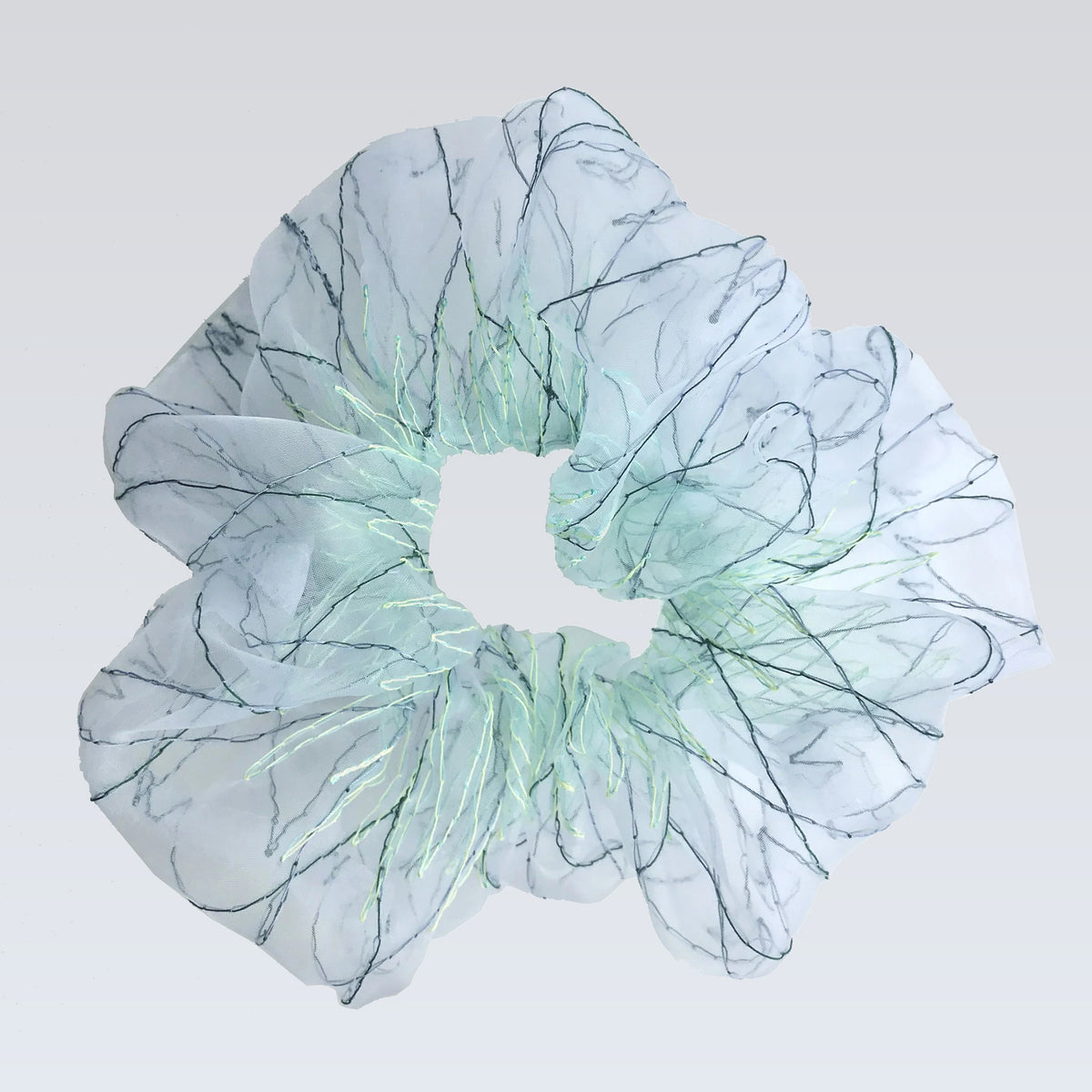 basic scrunchie｜blue green #2