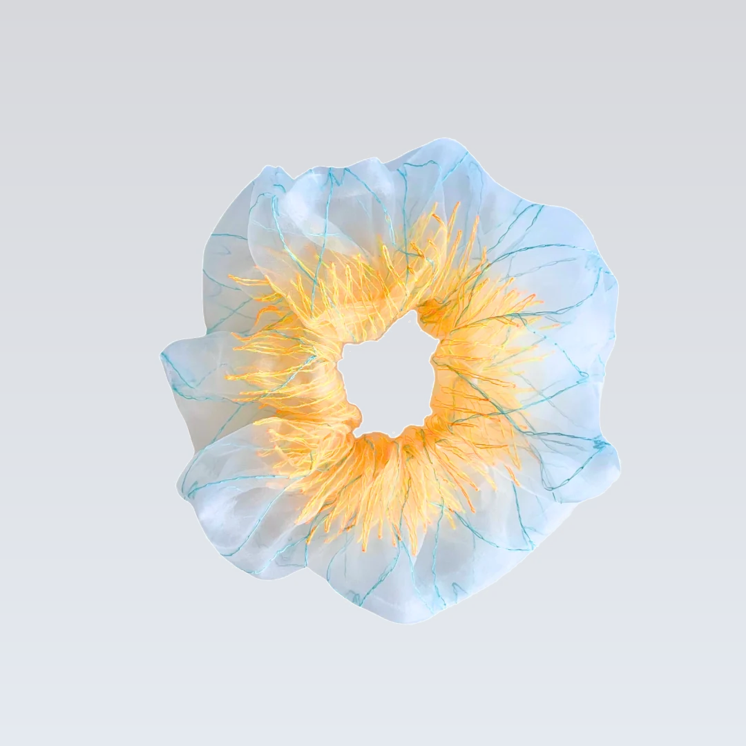 basic scrunchie｜blue neon orange #20