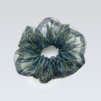 basic scrunchie｜black yellow teal #27
