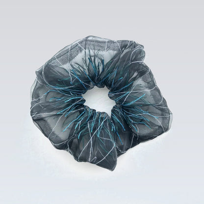 basic scrunchie｜black teal #28