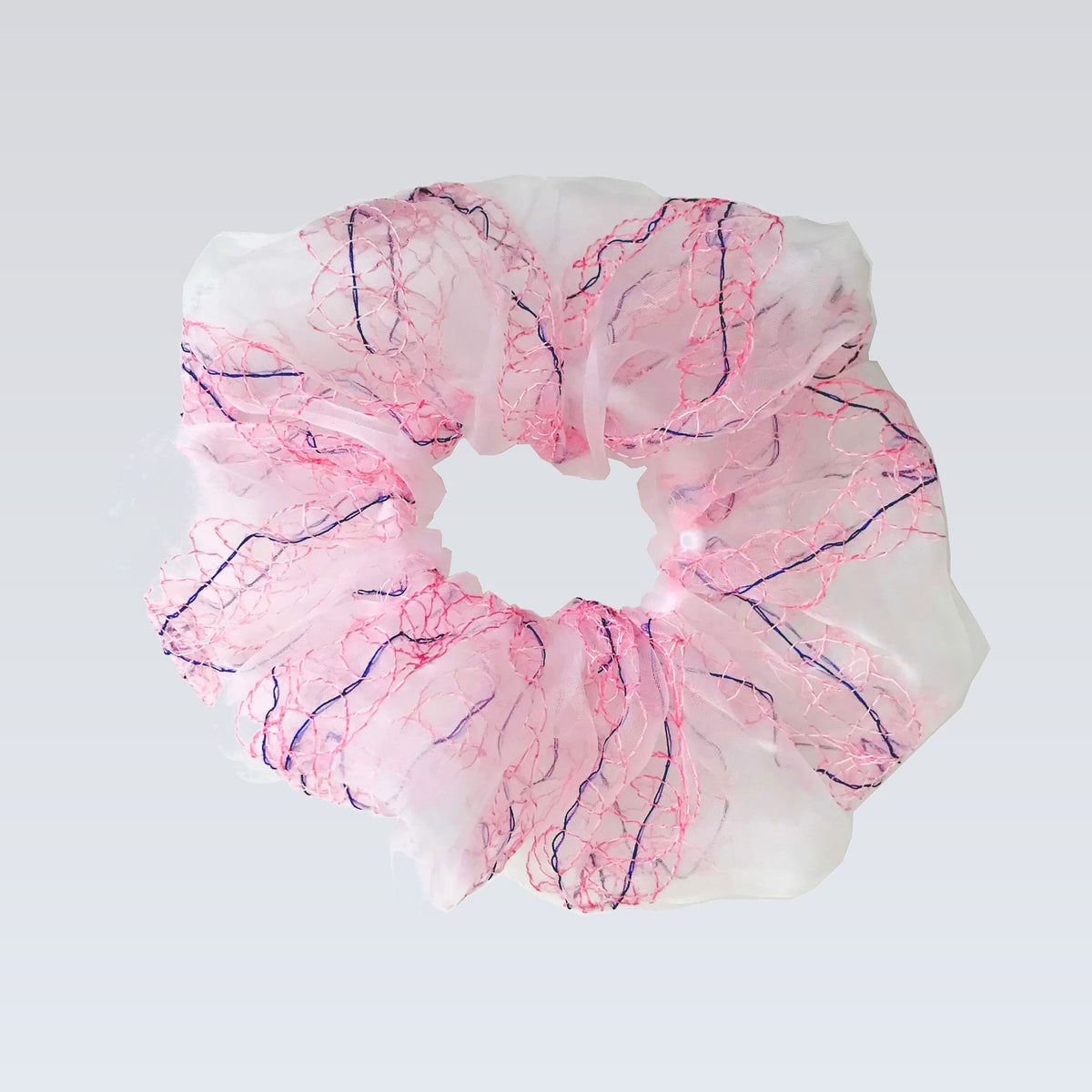 lace scrunchie｜pink blue #1