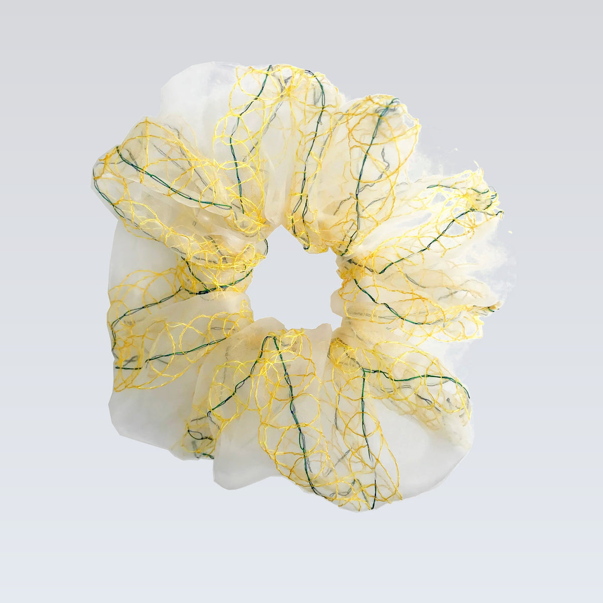 lace scrunchie｜yellow teal #5