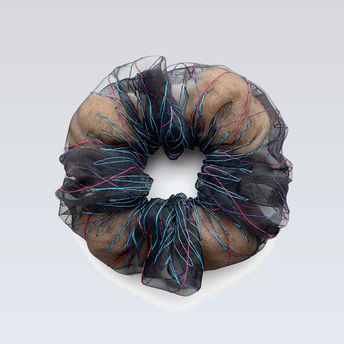 youmou scrunchie｜black beige #12