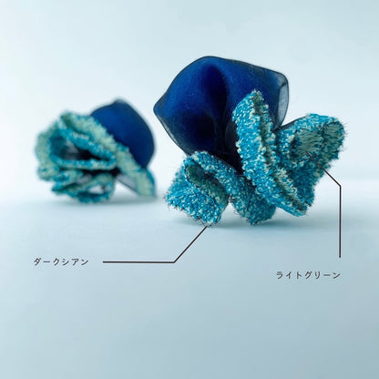 pierce・earring youmou(dark cyan×light green)