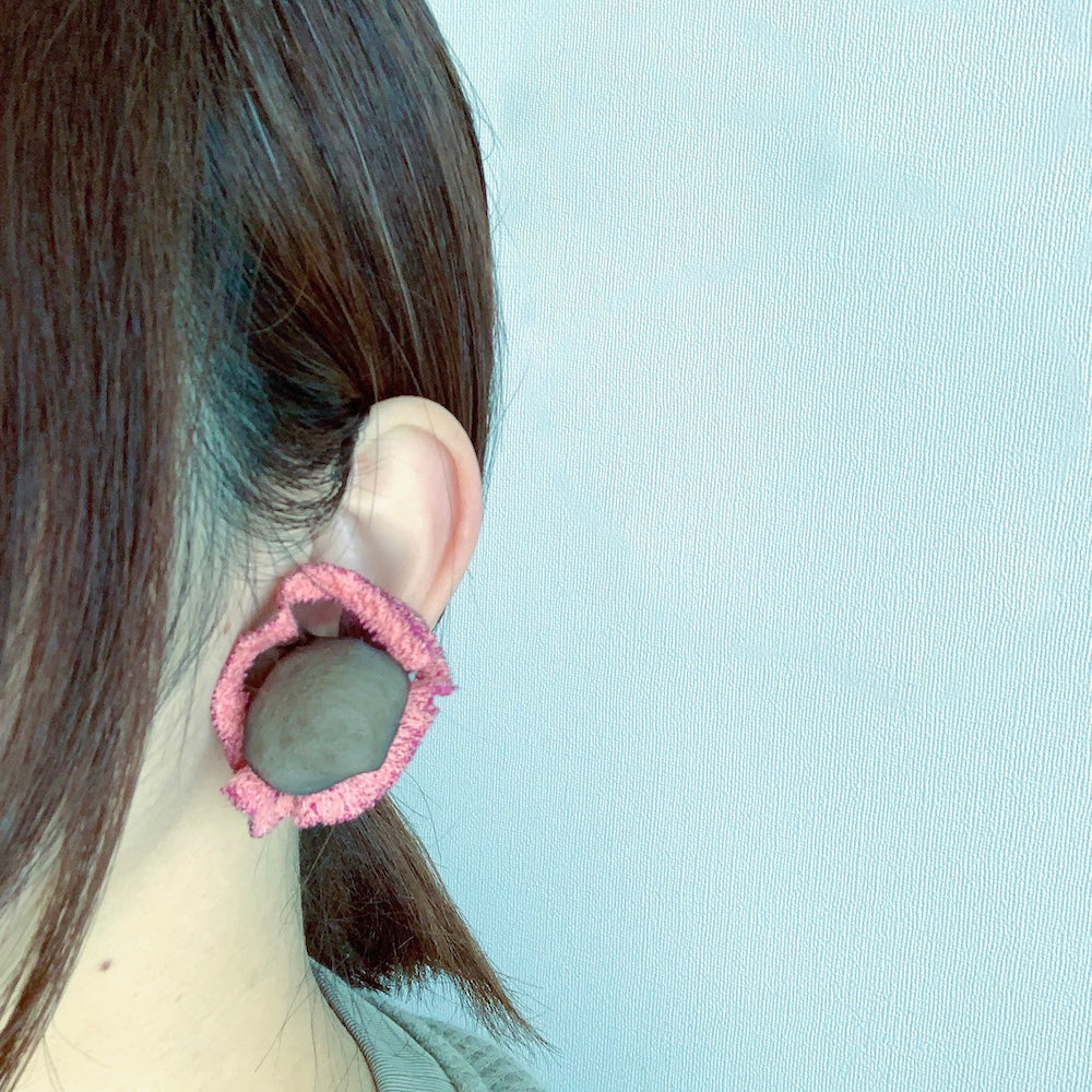 pierce・earring youmou(coral×pink purple)
