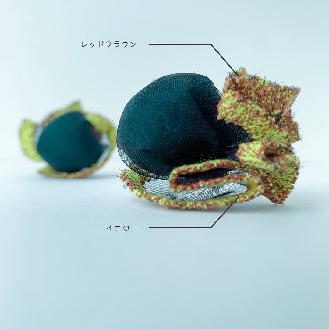 pierce・earring youmou(red brown×yellow)