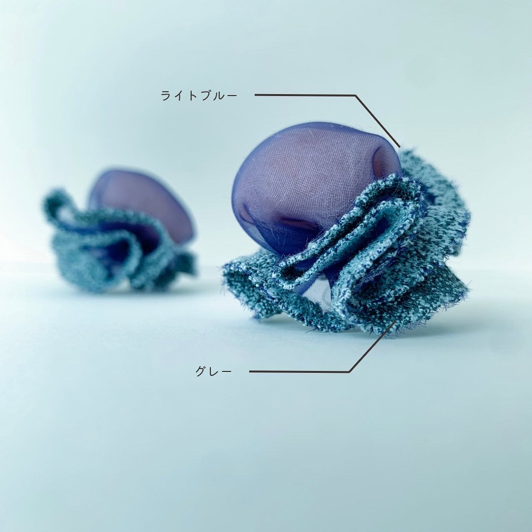 pierce・earring youmou(light blue×gray)navy